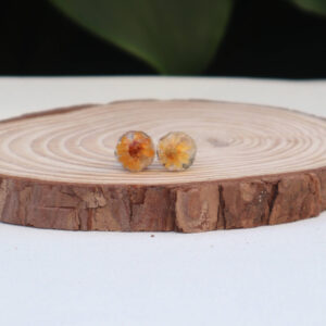 Pendientes Mini Esferas con Flor Encapsulada