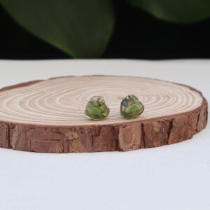 Pendientes Mini Corazones con Hojas Encapsuladas
