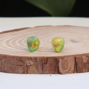 Pendientes Mini Briolette con Flor Encapsulada