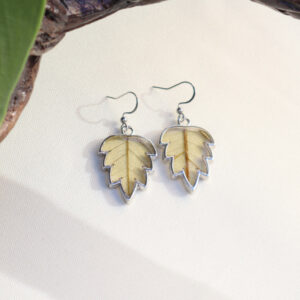 Pendientes Bisel de Hoja con Hoja Esqueletizada