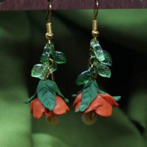Pendientes De Flor Naranja