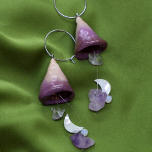 Pendientes De Campana Para Hadas Morado