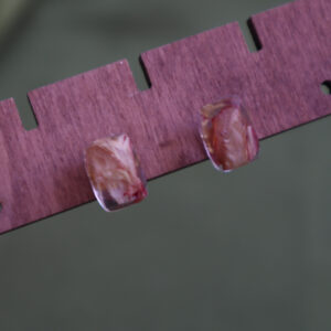 Pendientes Mini Rectángulos con Pétalos Encapsulados