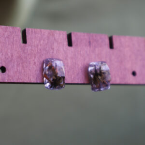 Pendientes Mini Rectángulos con Lavanda Encapsulada