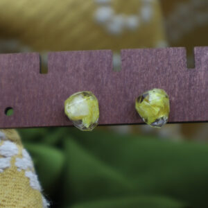 Pendientes Mini Briolette con Pétalos Encapsulados