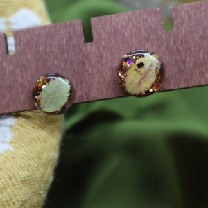 Pendientes Círculos con Hojas y Foil dorado